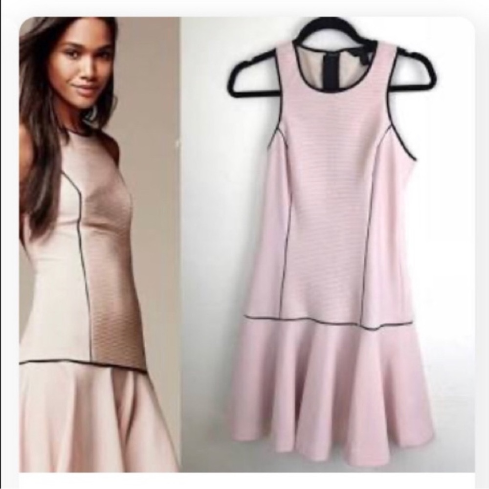 Banana Republic Cream Sheath Monogram Dress